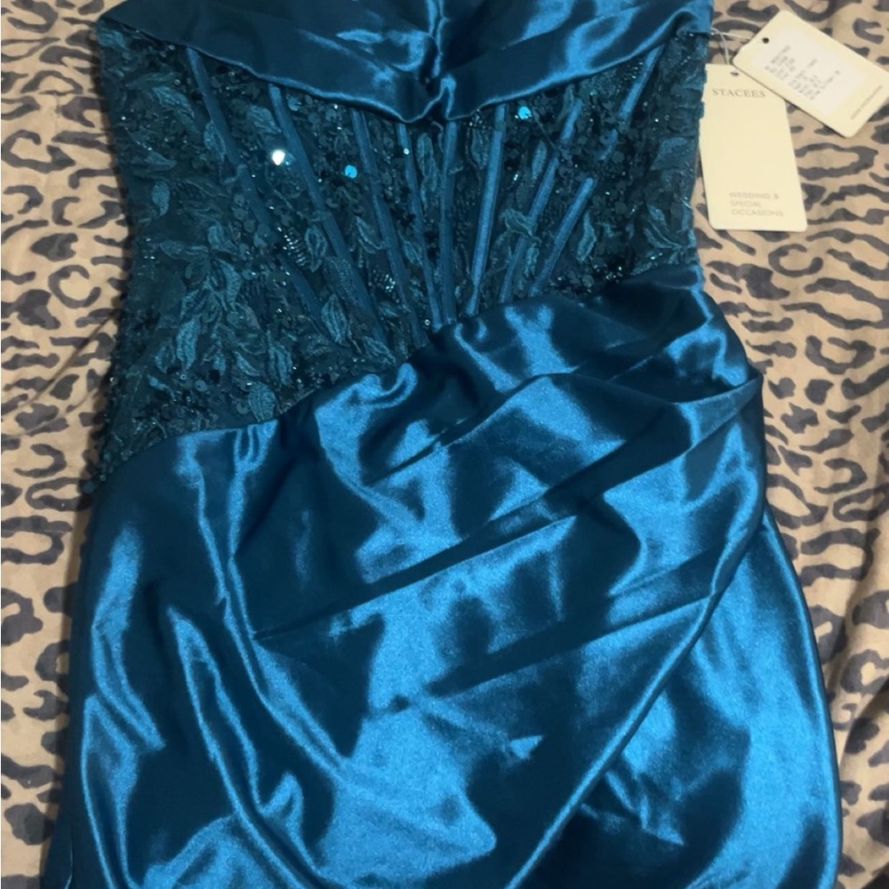Elegant Teal Mini Dress